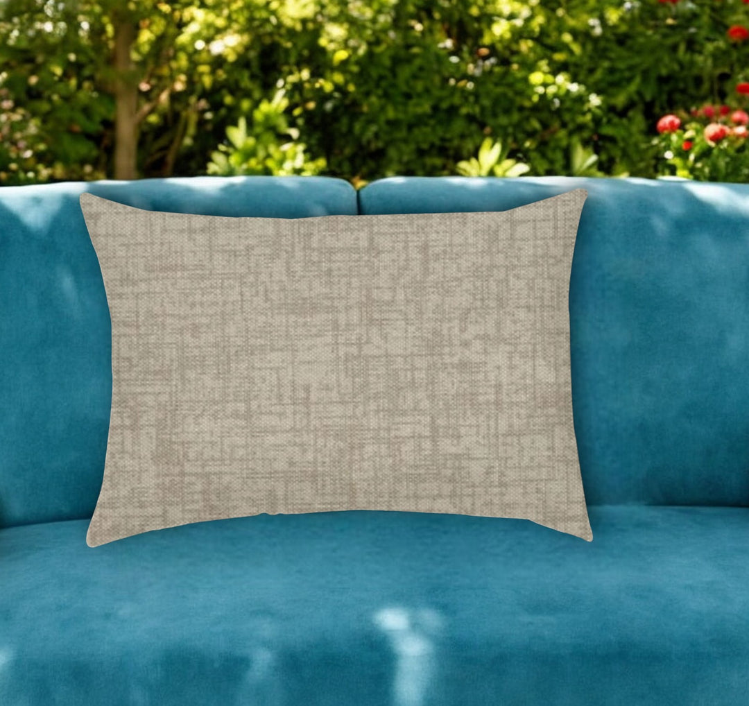 14" X 20" Taupe Indoor Outdoor Throw Pillow