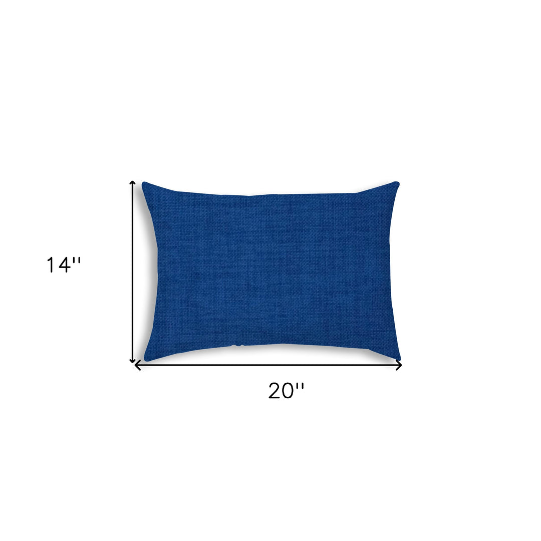 14" X 20" Blue Indoor Outdoor Throw Pillow With Texture