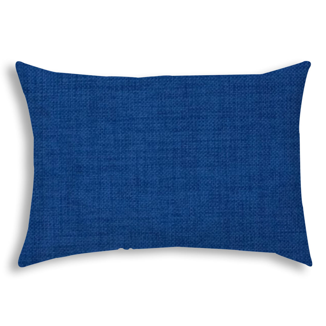 14" X 20" Blue Indoor Outdoor Throw Pillow With Texture