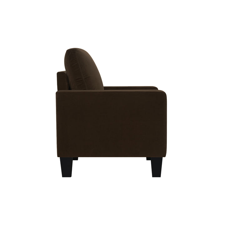 32" Brown And Black Upholstered Arm Chair