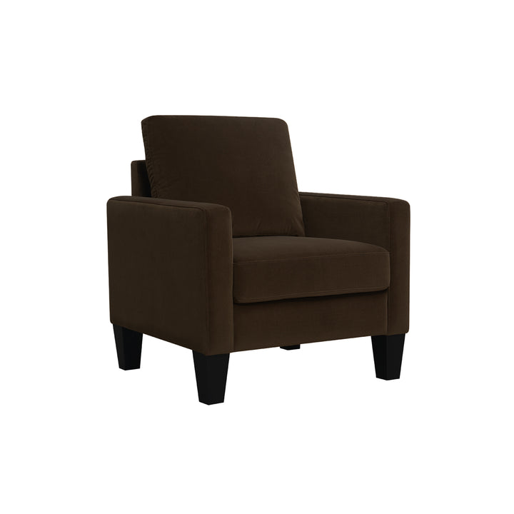 32" Brown And Black Upholstered Arm Chair