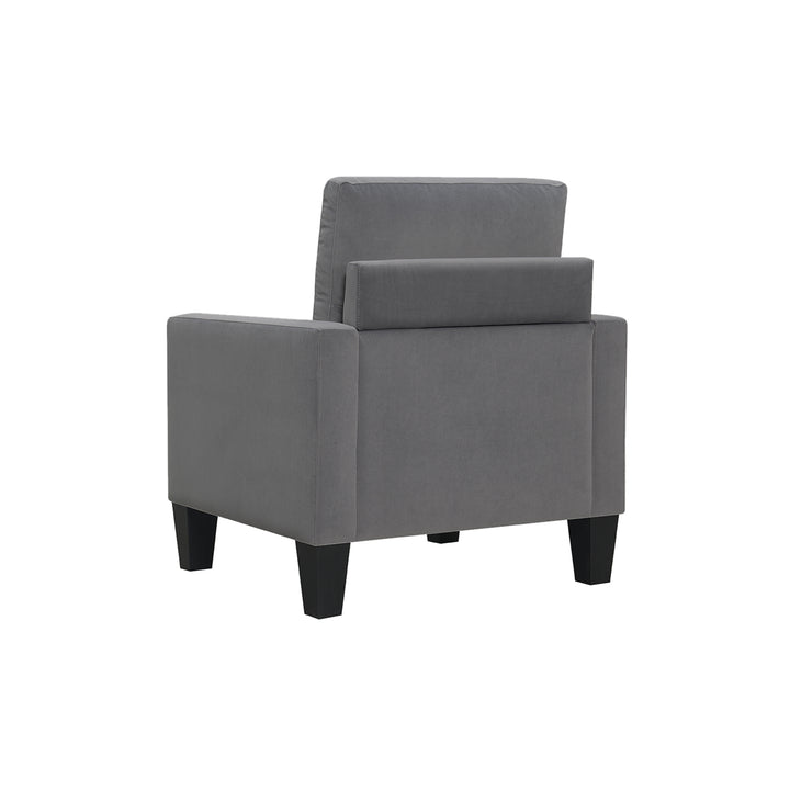 32" Gray And Black Upholstered Arm Chair