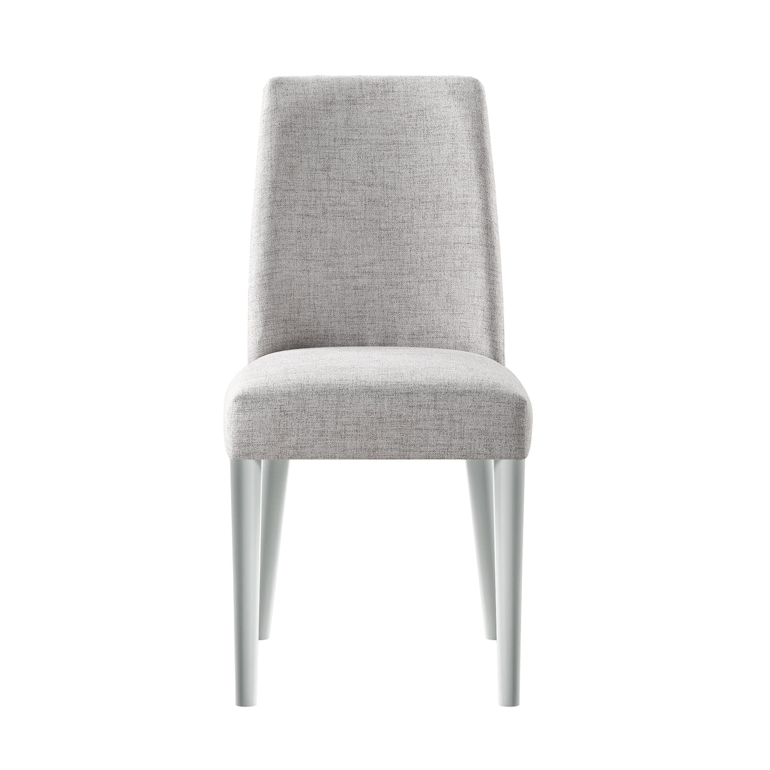 23" Gray Solid Wood And Fabric Upholstered Parsons Chair