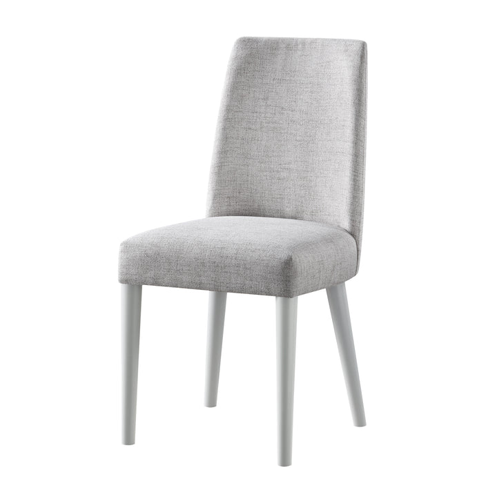 23" Gray Solid Wood And Fabric Upholstered Parsons Chair