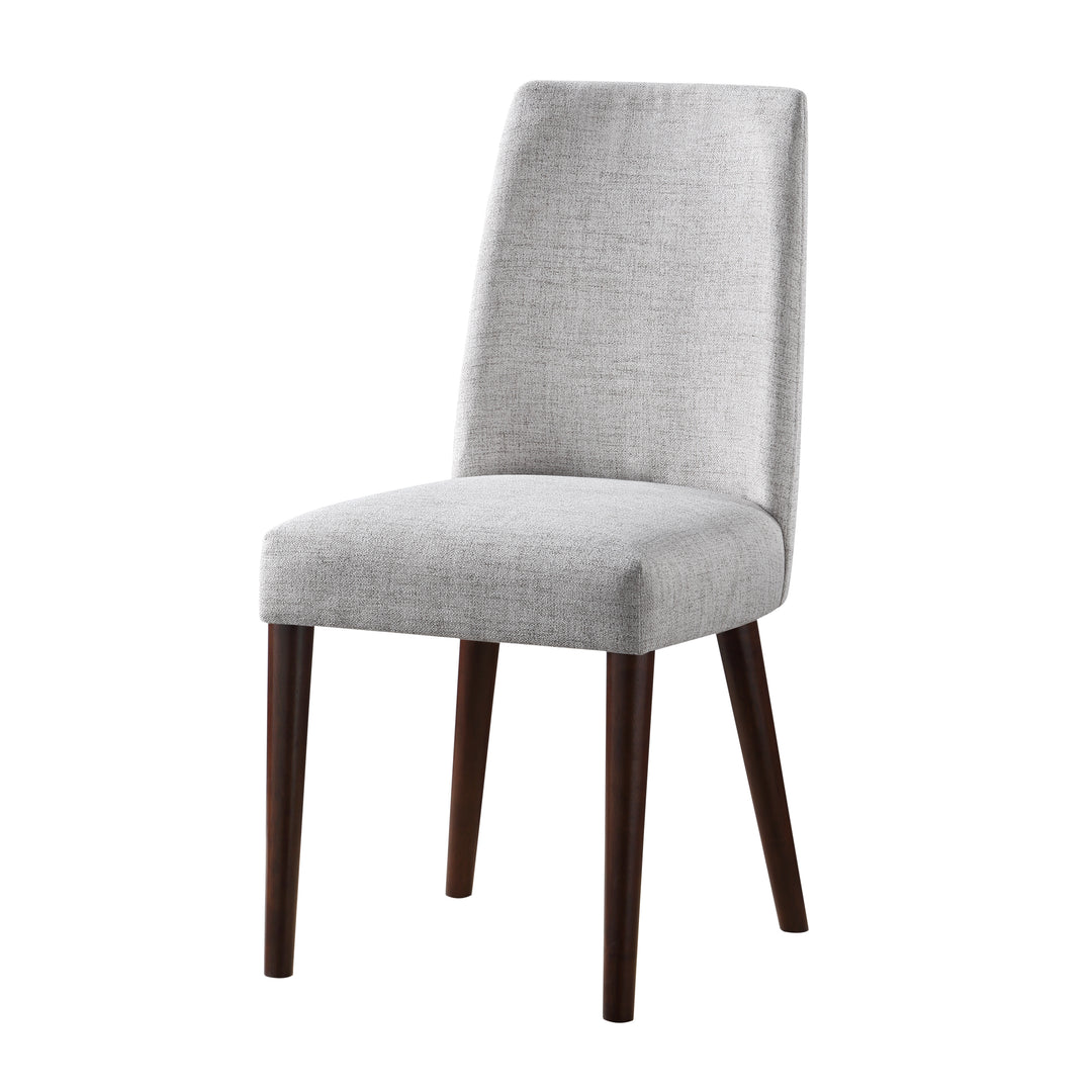 23" Gray And Espresso Solid Wood And Upholstered Fabric Parsons Chair