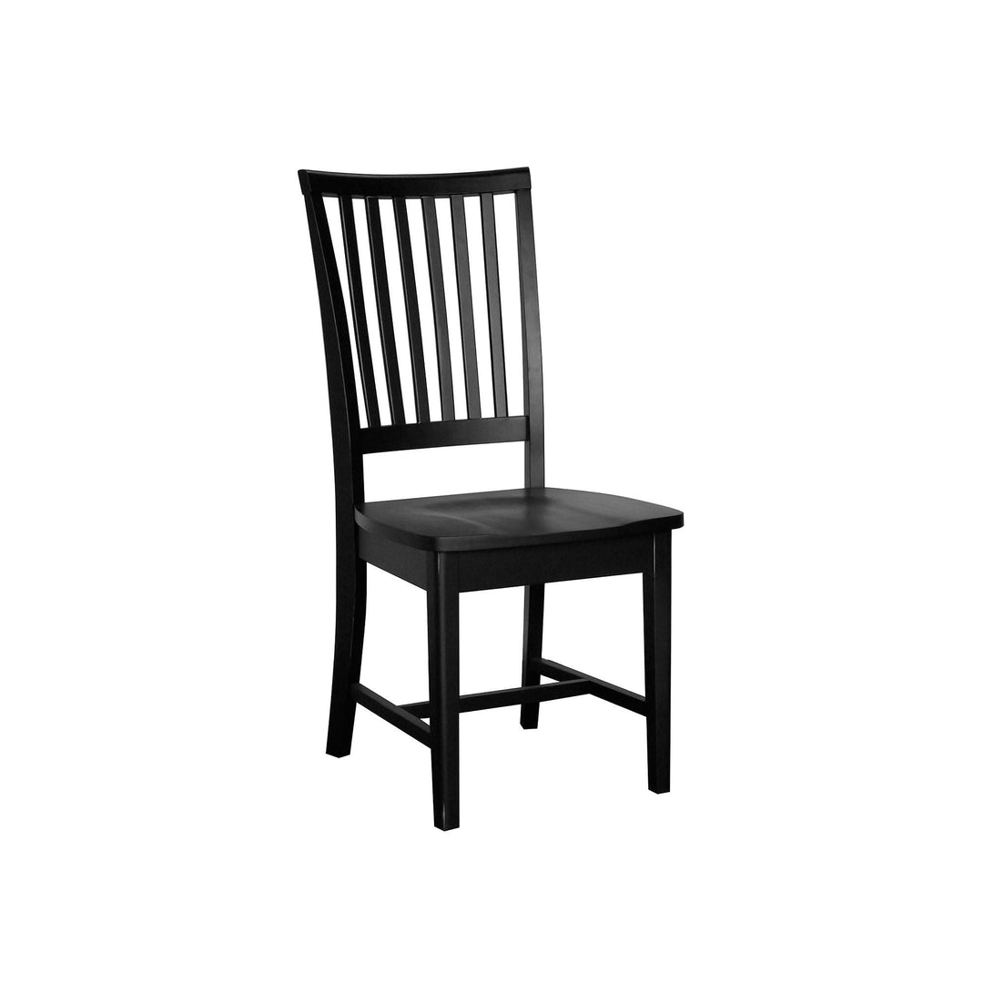 Black Wood Slat Back Dining Side Chair