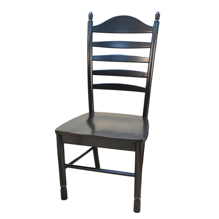 Black Wood Ladder Back Dining Side Chair