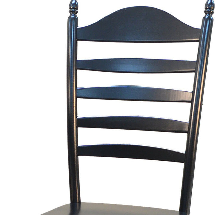 Black Wood Ladder Back Dining Side Chair