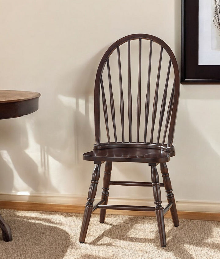 Espresso Wood Windsor Back Dining Side Chair