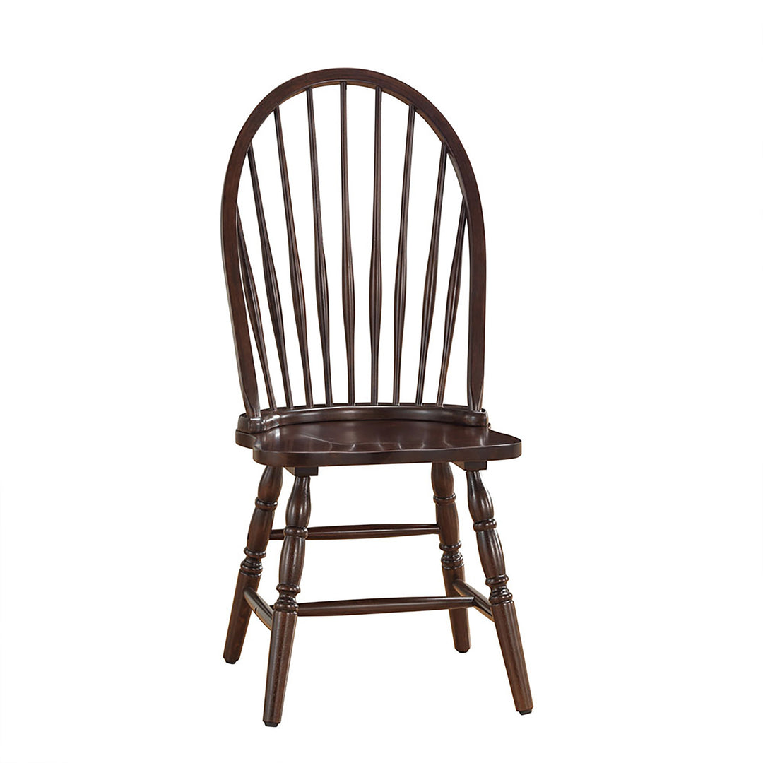 Espresso Wood Windsor Back Dining Side Chair