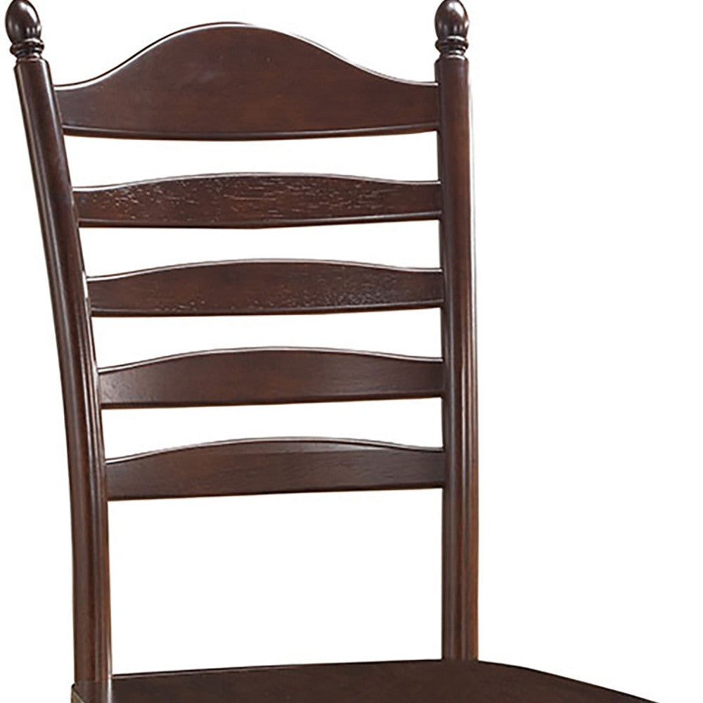 Espresso Wood Ladder Back Dining Side Chair