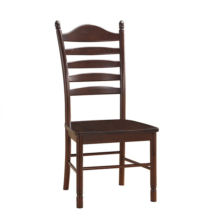 Espresso Wood Ladder Back Dining Side Chair