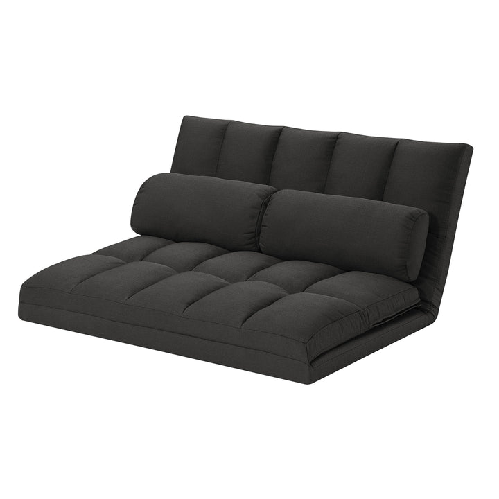 45" Gray Futon Convertible Sleeper Loveseat