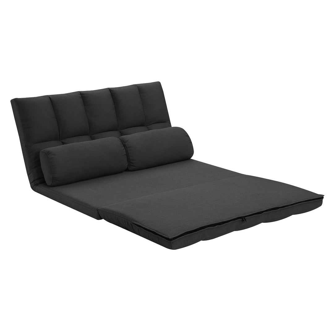 45" Gray Futon Convertible Sleeper Loveseat