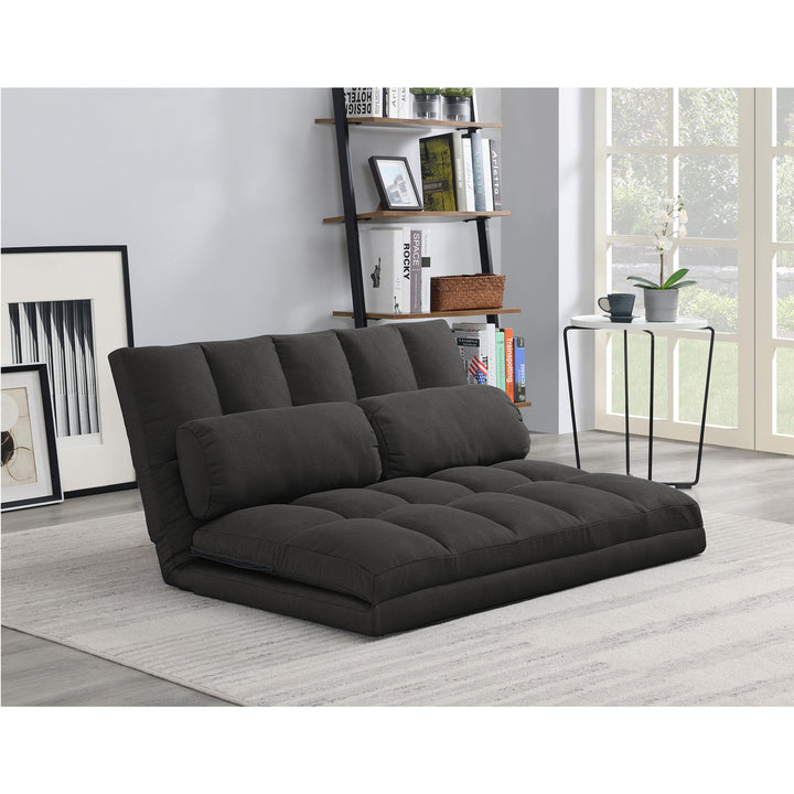 45" Gray Futon Convertible Sleeper Loveseat