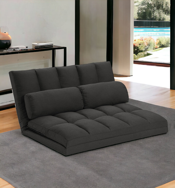 45" Gray Futon Convertible Sleeper Loveseat