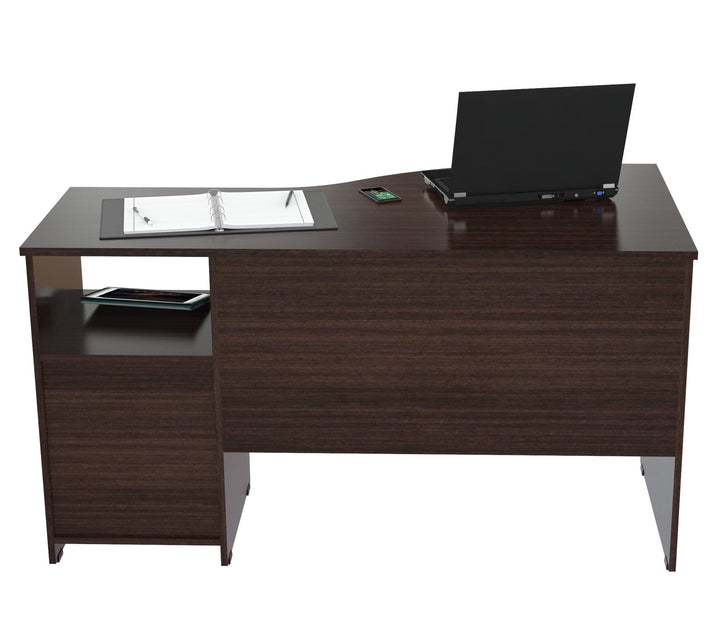 Espresso Finish Wood Curved Top Writing Desk