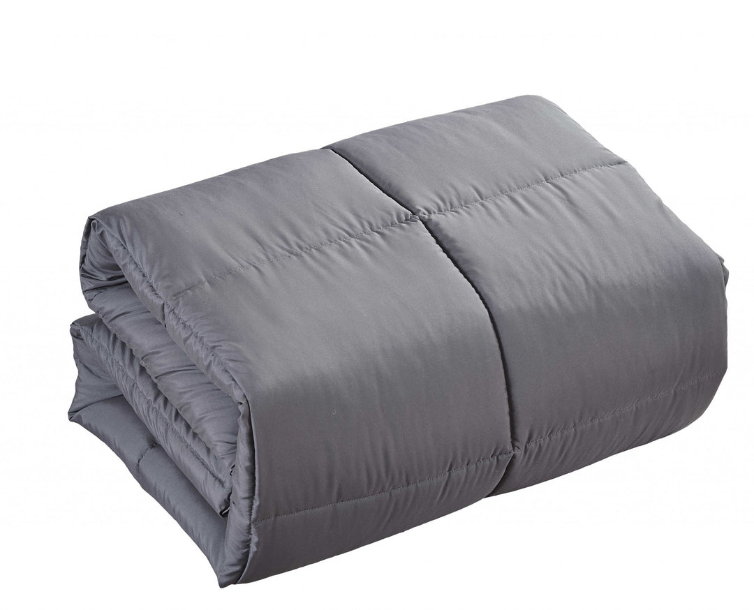 Dark Gray Medium Warmth Down Alternative Comforter Full Queen Size