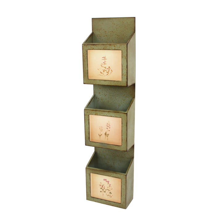 41.54 X 5.12 X 9.25 Green Rustic Vertical - Newspaper &amp; Magazine Rack