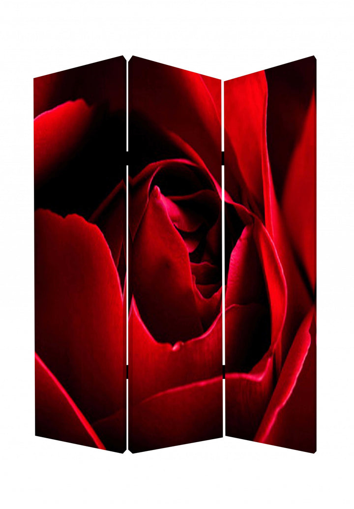 1 X 48 X 72 Multi Color Wood Canvas Rose Screen