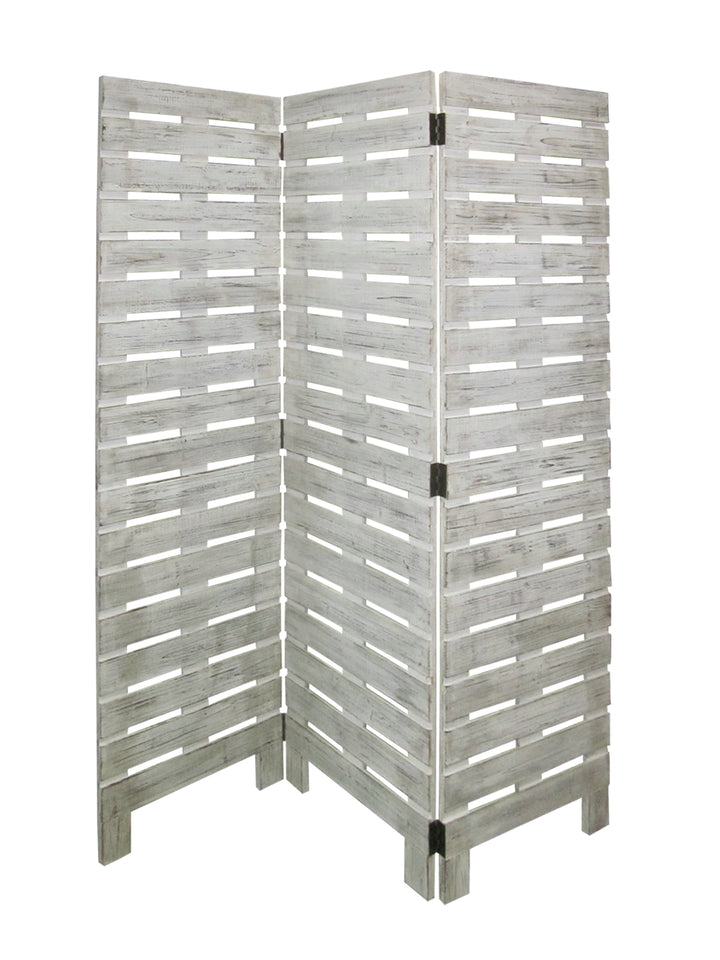 1 X 63 X 72 White Wood Garden Screen