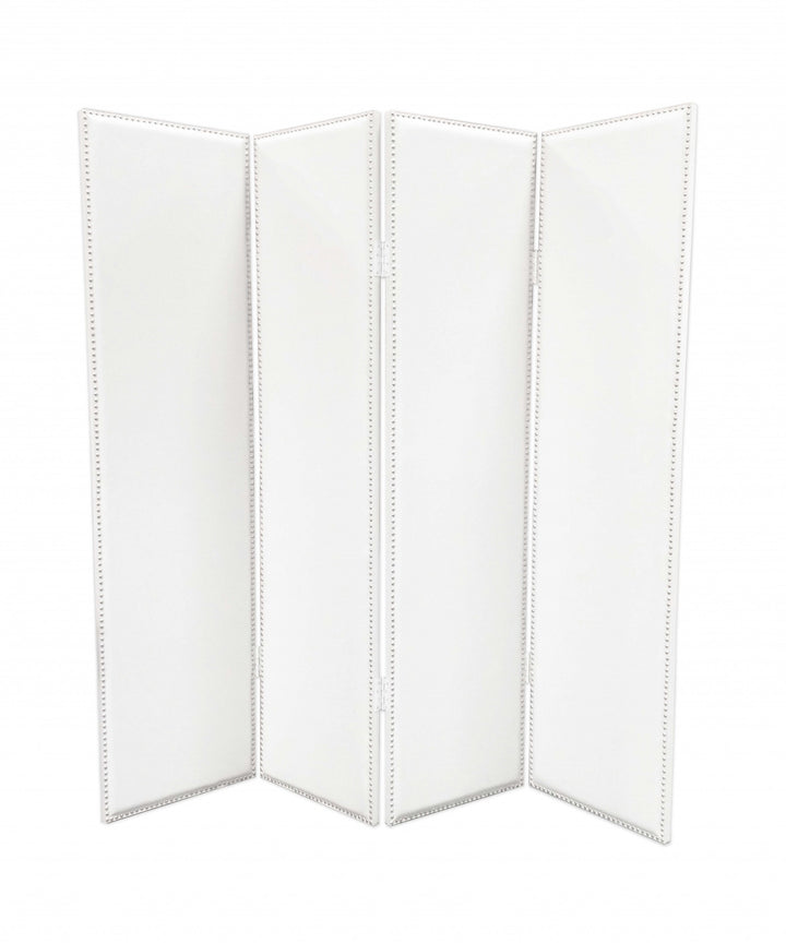 1 X 84 X 84 White Faux Leather Screen