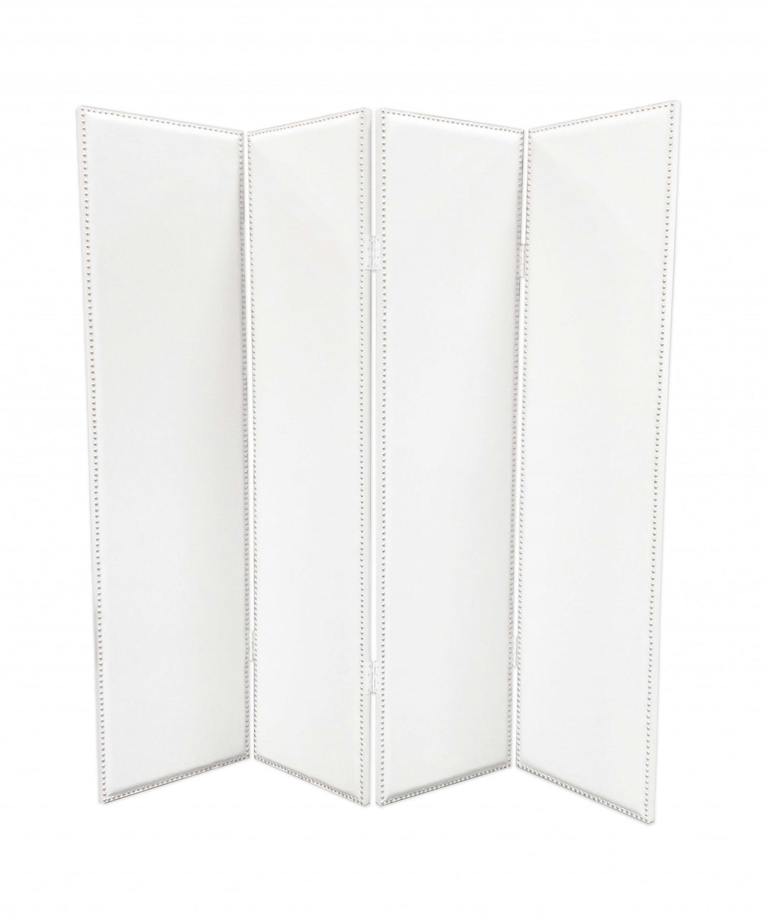 1 X 84 X 84 White Faux Leather Screen