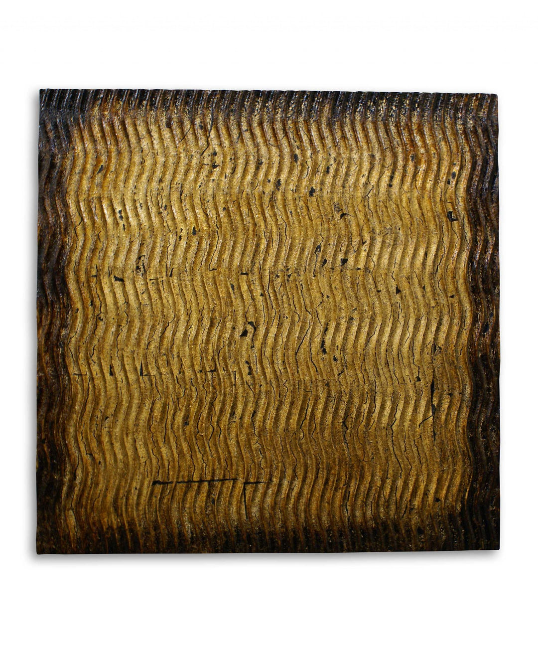 Bronze Metallic Ridge Wood Wall Art