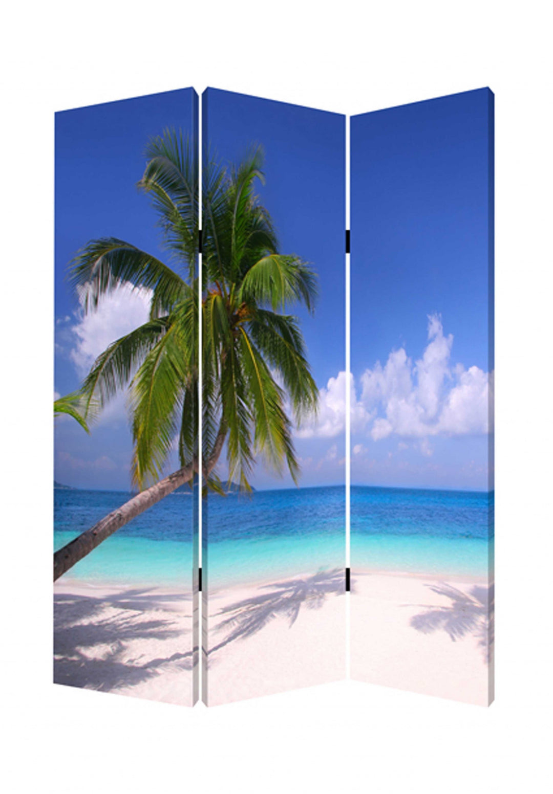 1 X 48 X 72 Multi Color Wood Canvas Paradise Screen