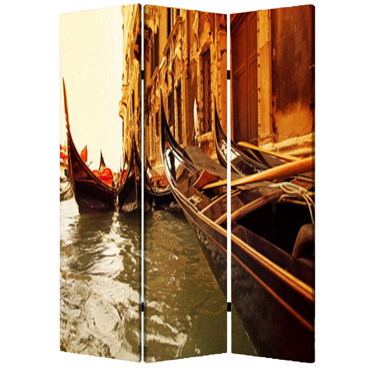 1" X 48" X 72" Multi Color Wood Canvas Venice Screen