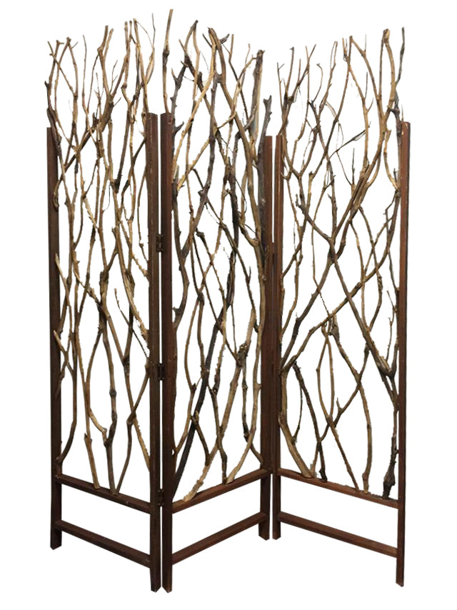 1" X 58" X 70" Brown Wood Tree Screen