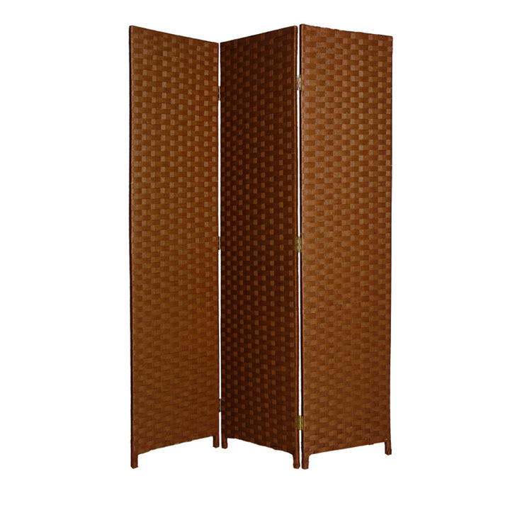 1" X 54" X 72" Dark Brown Wood 3 Panel Screen