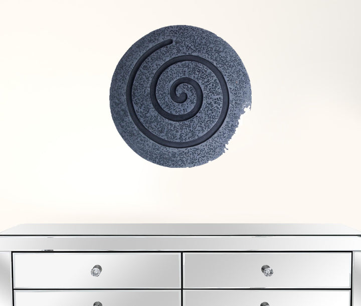 14" Gray Round Modern Spiral Wall Art