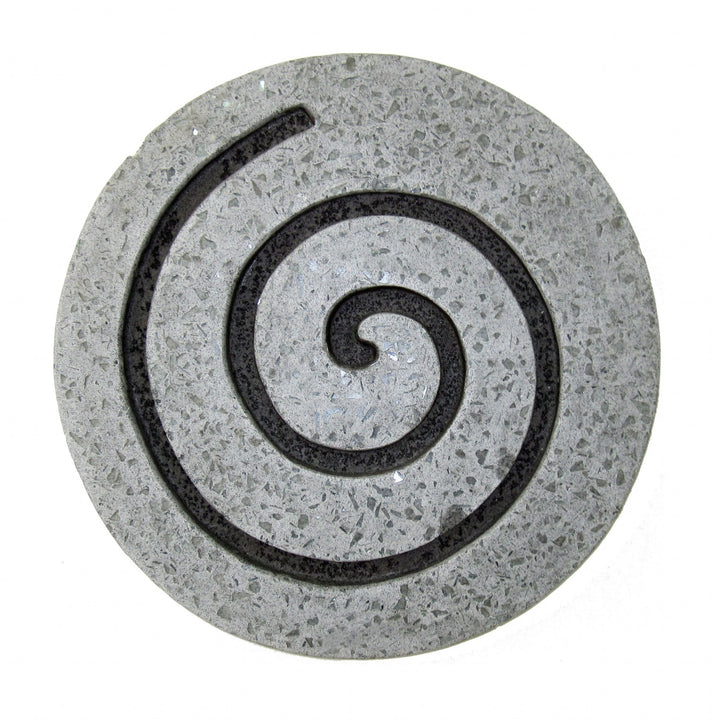 19" Gray Round Modern Spiral Wall Art