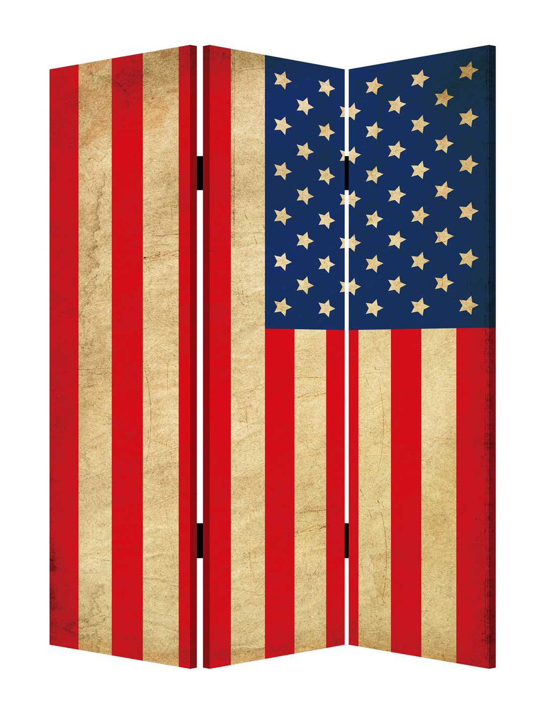 1 X 48 X 72 Multi Color Wood Canvas American Flag Screen