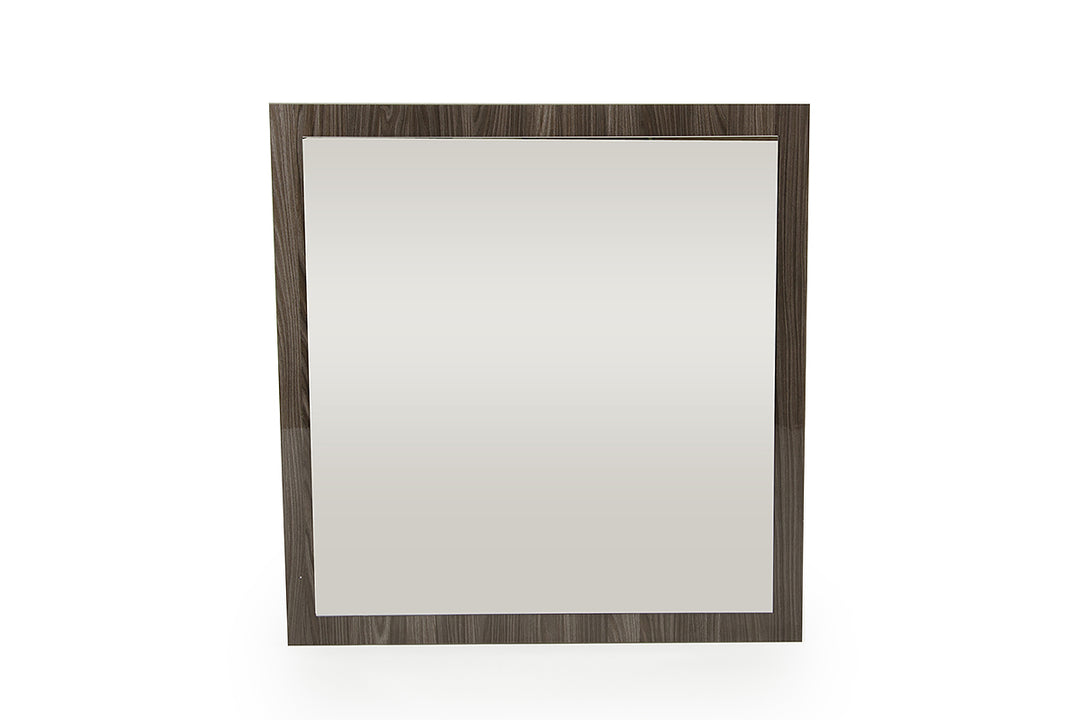 41" Grey Mdf Glass And Veneer Mirror