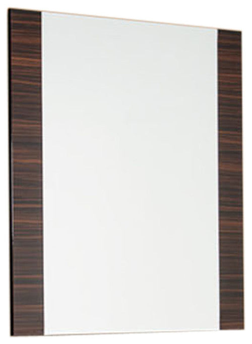 45" Ebony Mdf Glass And Veneer Mirror