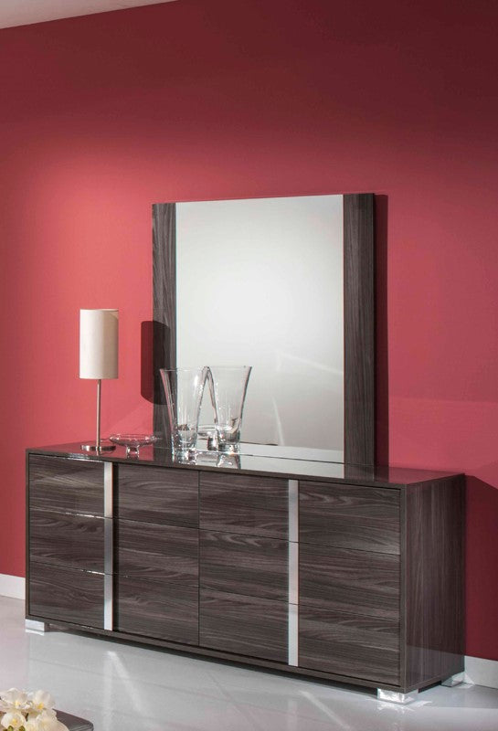 Modern Gray Glossy Wall Mirror