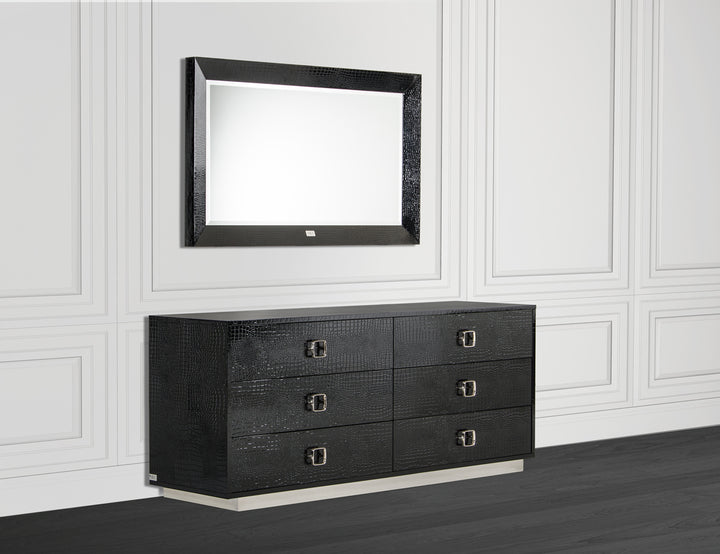 26" Black Crocodile Mdf Dresser