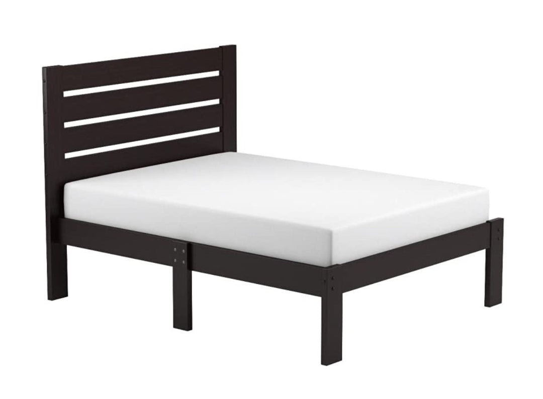 Popular Espresso Queen Size Slat Wood Bed