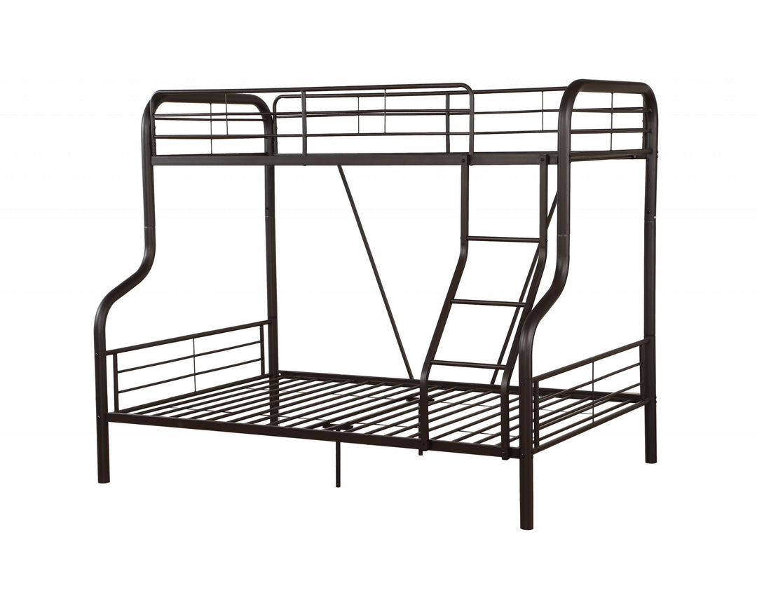 79" X 57" X 63" Twin Over Full Sandy Black Metal Tube Bunk Bed