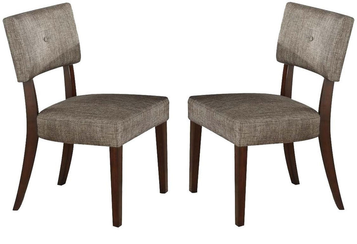 20" X 20" X 36" 2Pc Gray Fabric And Espresso Side Chair