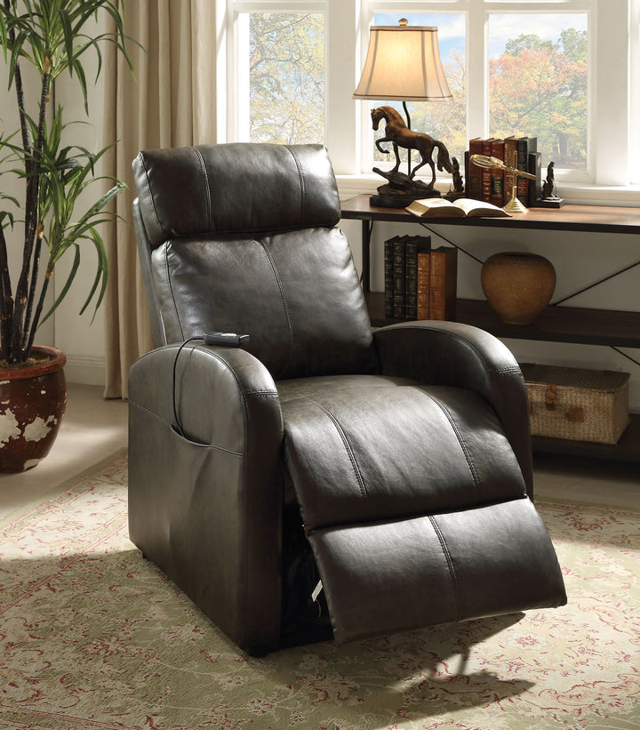 28" X 37" X 40" Dark Gray Pu Recliner With Power Lift