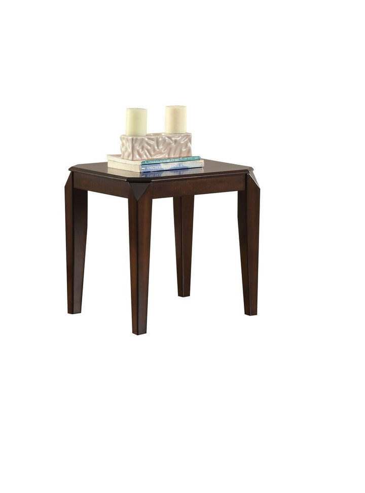 23" Dark Brown Solid Wood End Table