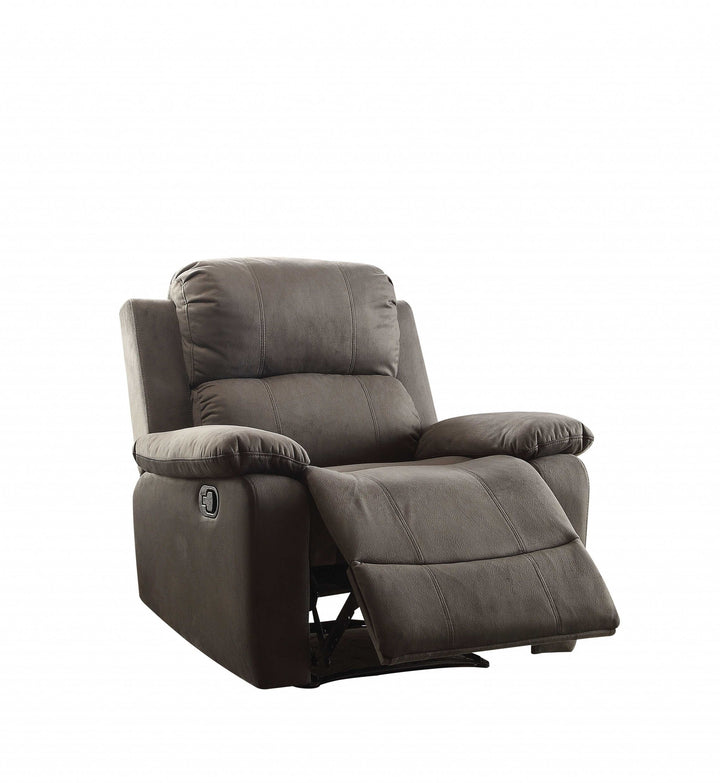 38" X 38" X 39" Charcoal Polished Microfiber Fabric Recliner