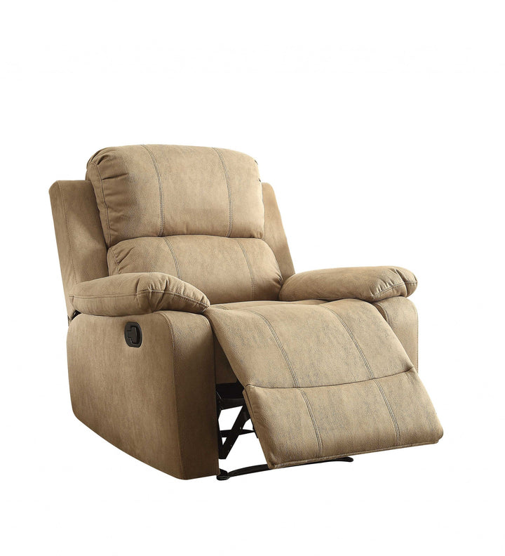 38" X 38" X 39" Brown Polished Microfiber Fabric Recliner