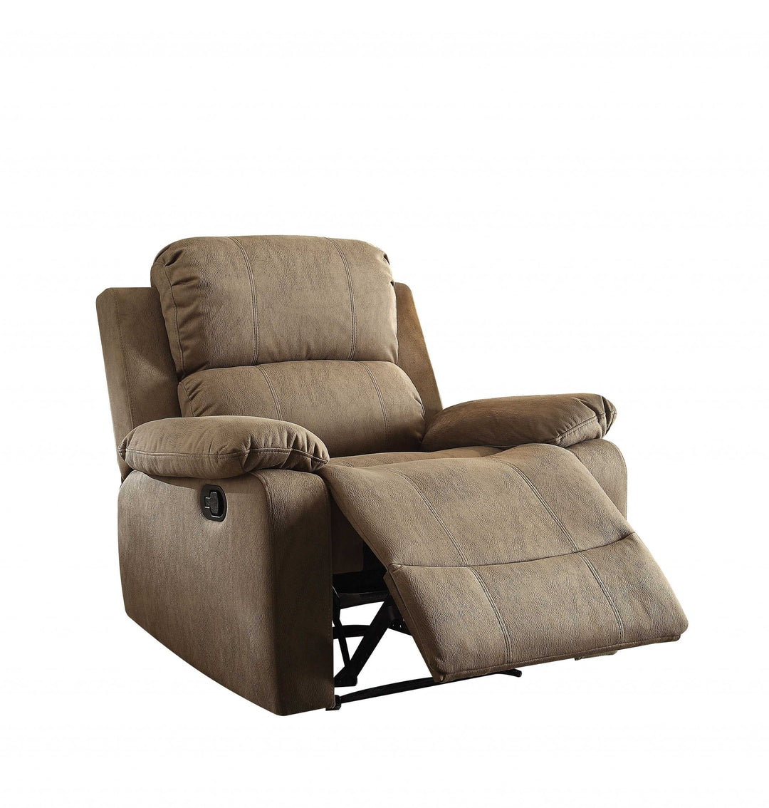 38" X 38" X 39" Taupe Polished Microfiber Fabric Recliner