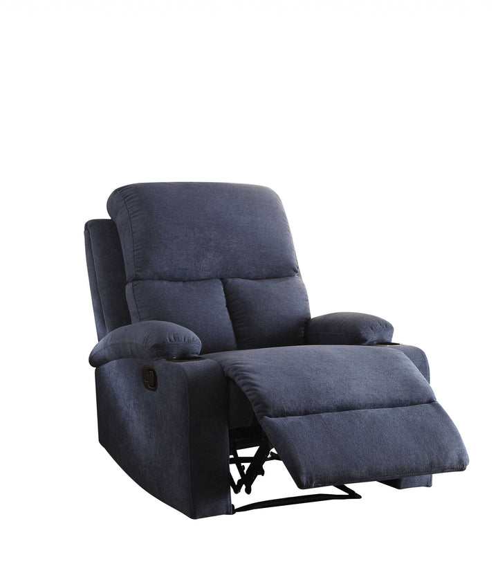 32" X 37" X 39" Blue Linen Fabric Recliner