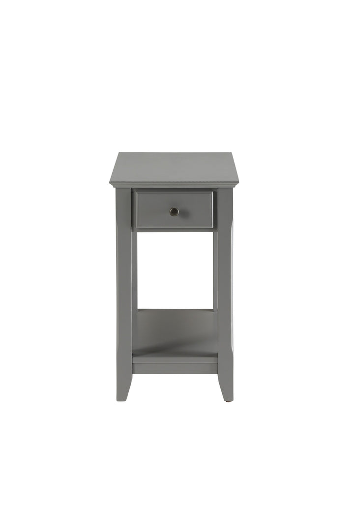 Cutie Compact Gray Single Drawer End Table