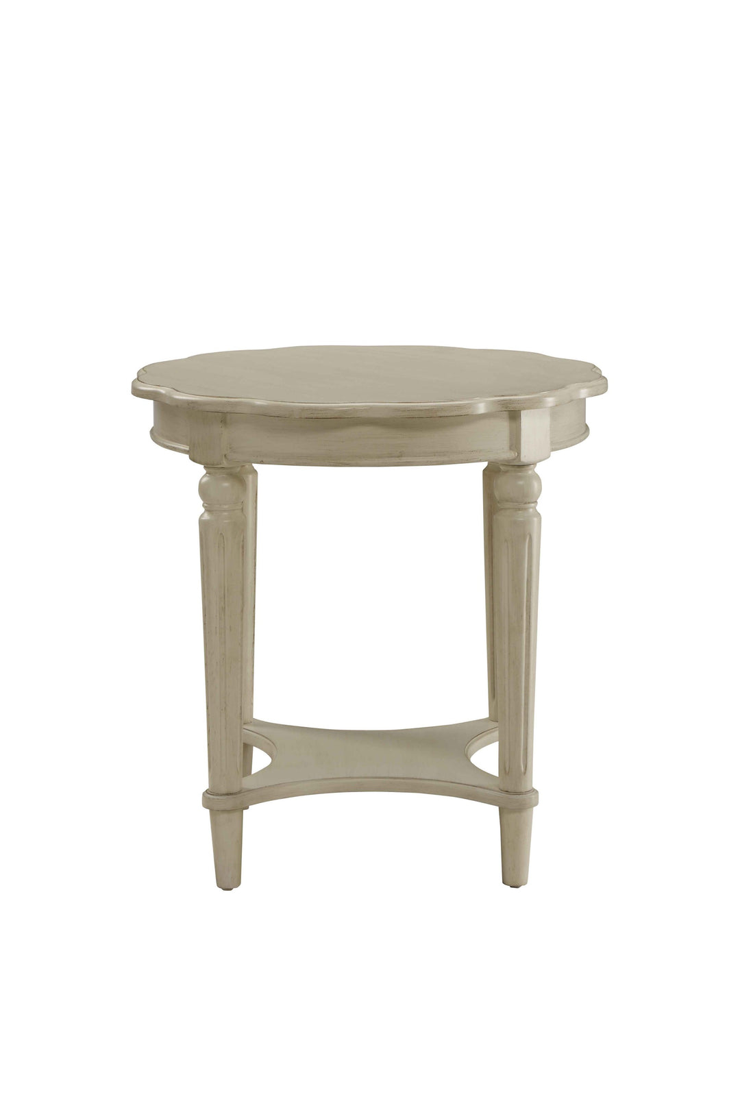 24" White Solid Wood End Table With Shelf